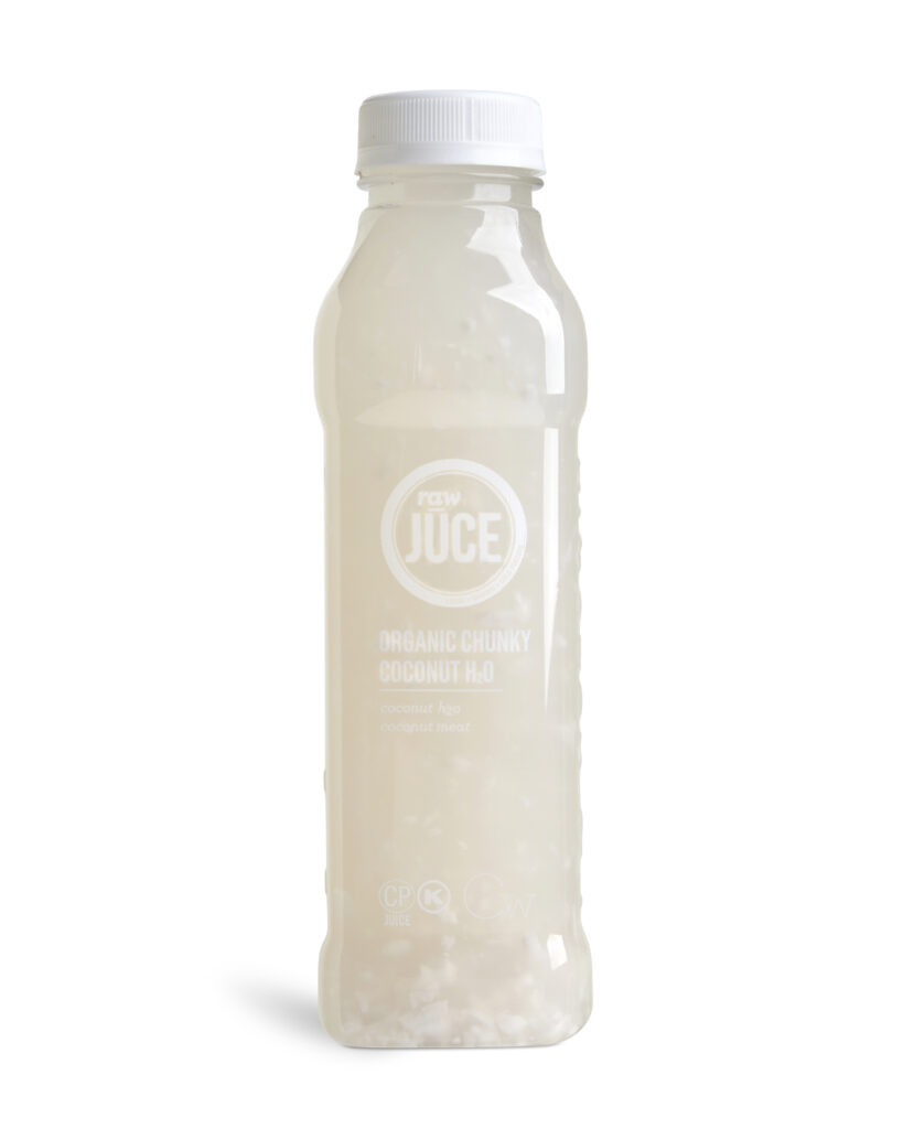 Organic Cold Pressed Chunky Coconut Water Juice Hydrating Healthy
